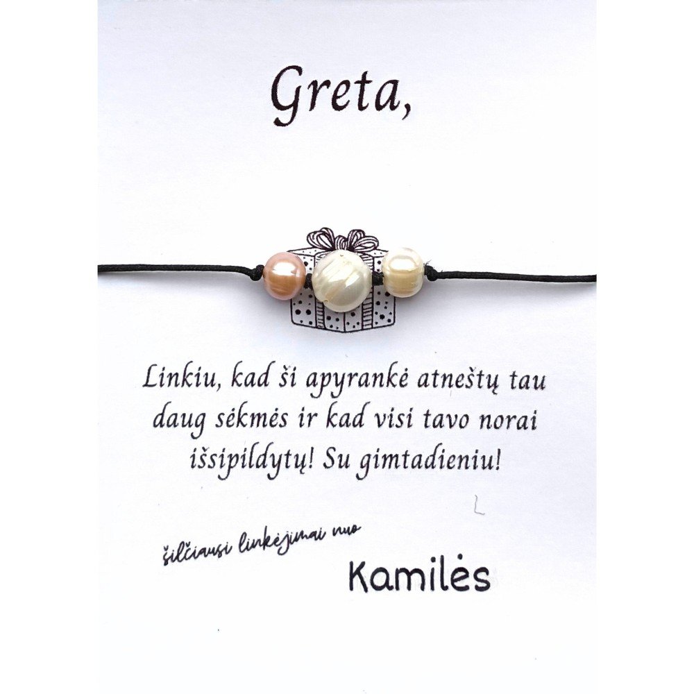 Sėkmės apyrankė su perlais