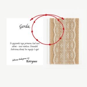 Personalizuota raudono siūlo 7 mazgų sėkmės apyrankė